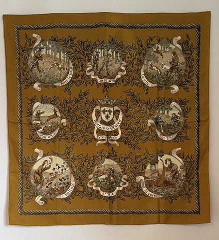 Hermès: silk scarf with "hunting motifs"