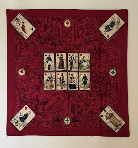 Hermès: silk scarf with playing cards.